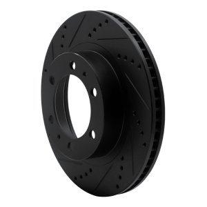 Toyota Tacoma Brake Rotor (1) - Front Left - R1 Concepts - Drilled & Slotted - Black - `03-`23